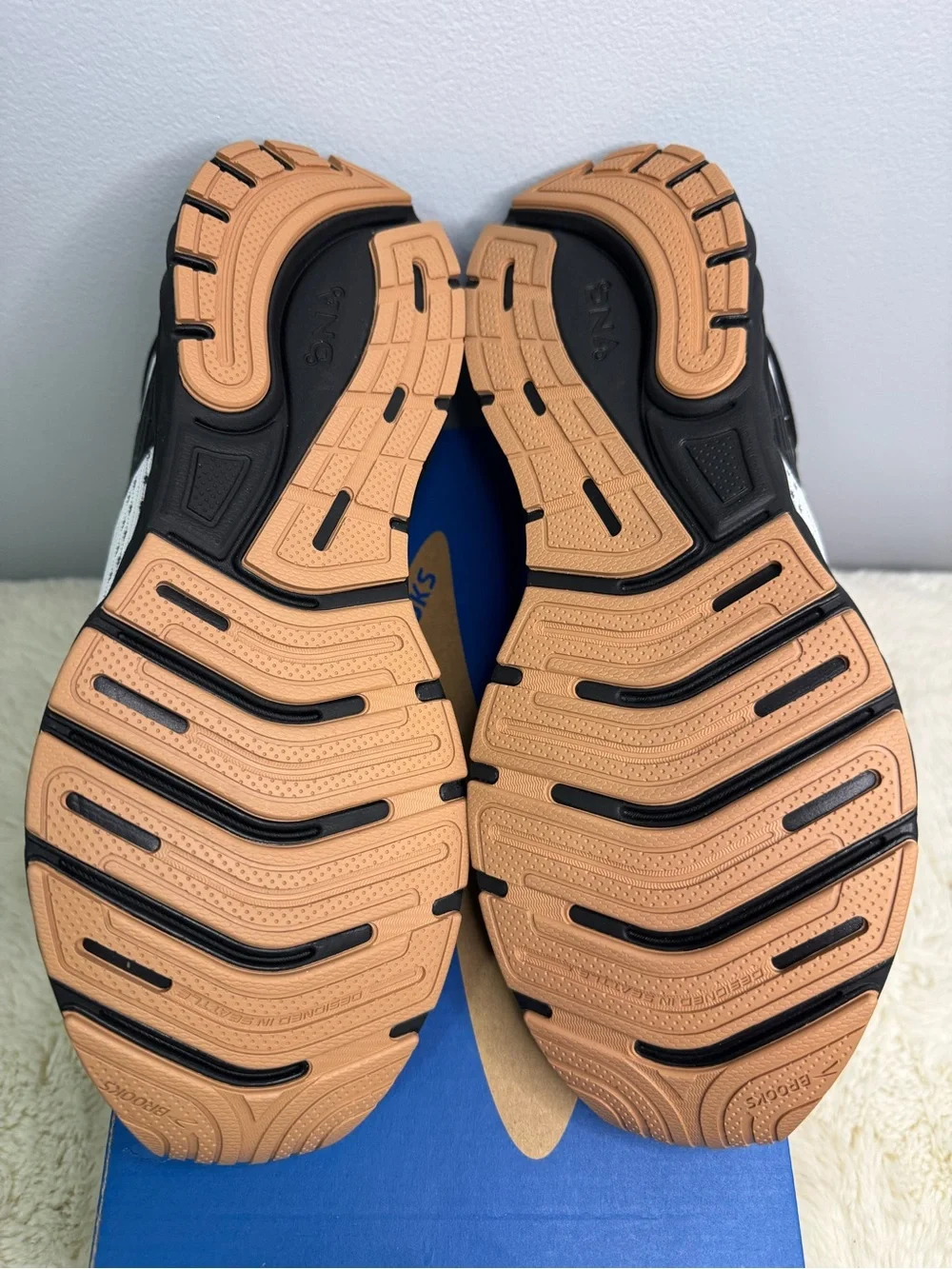 Brooks White, Black and Tan Men's Athletic Running Shoes